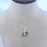 Altın Safir Elif Vav Kolye